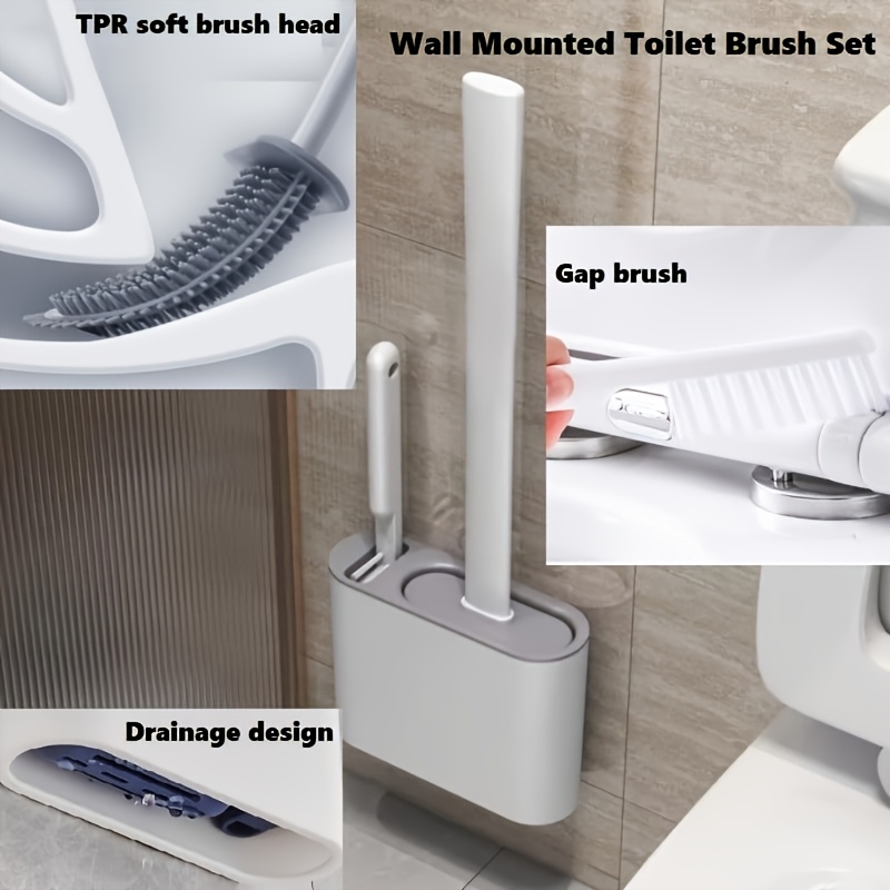 Home Bathroom Organizer - Conjunto de Escova Sanitária de Parede,