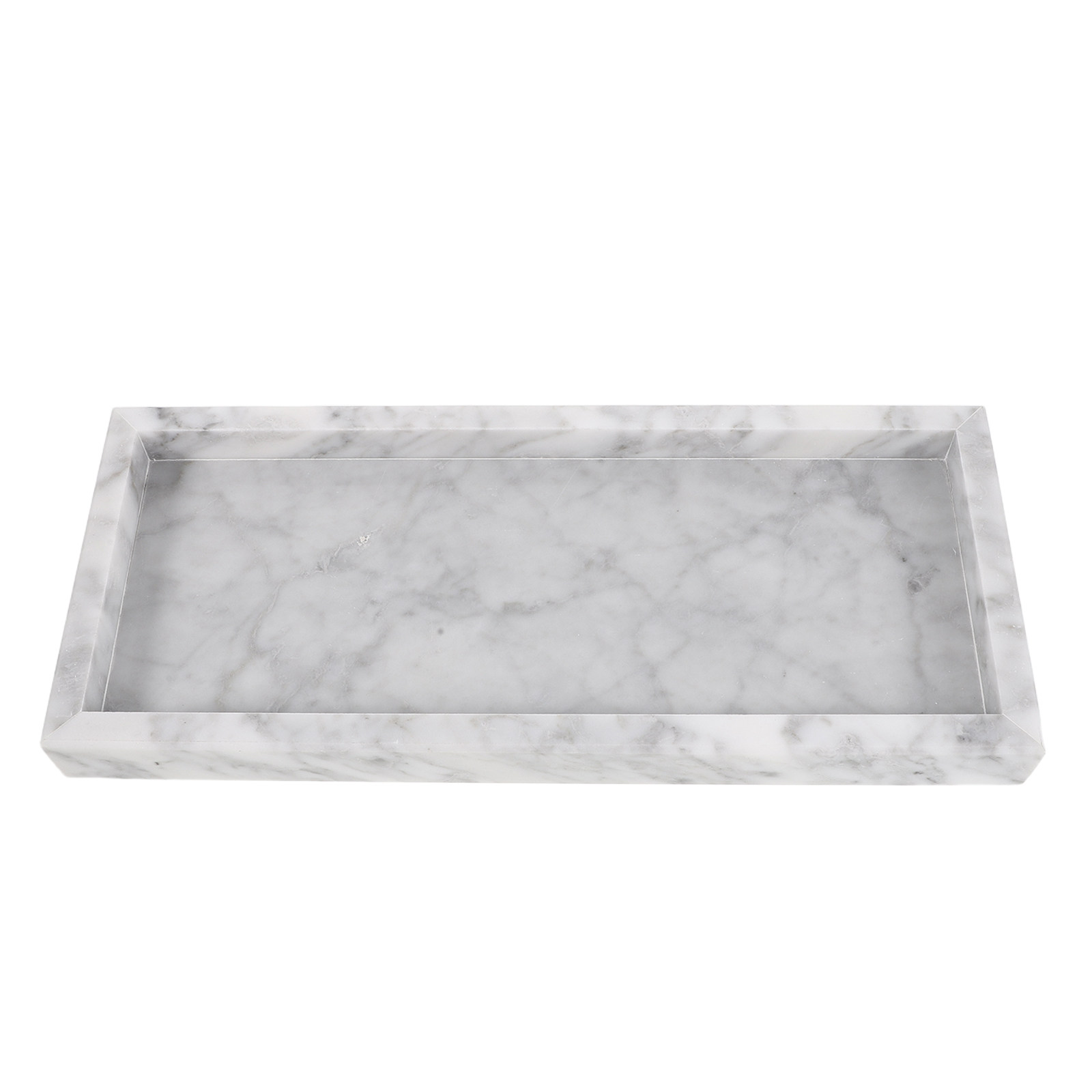 Home Bathroom Organizer - Bandeja retangular de mármore 12x5, bandeja