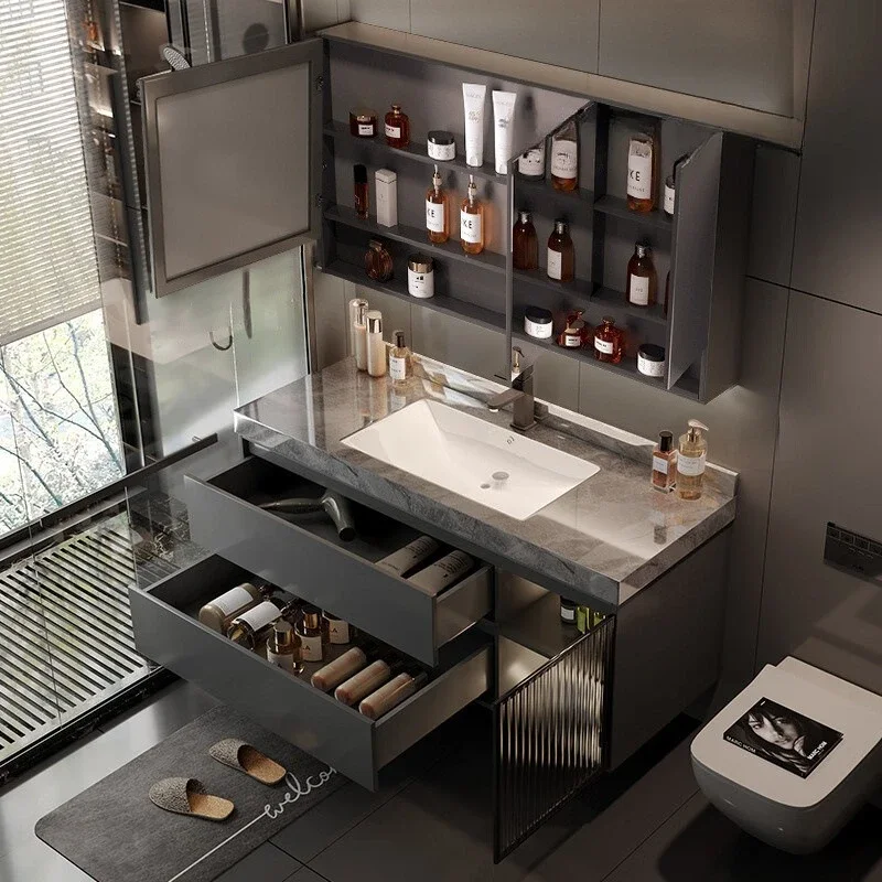Armário de banheiro de luxo co - Home Bathroom Vanity Combo avaliação e preço